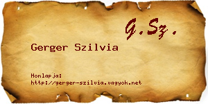 Gerger Szilvia névjegykártya